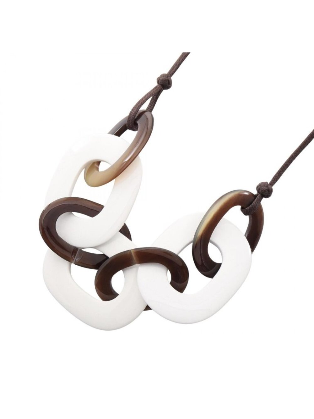 Hermes Necklace Karamba Brown White